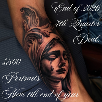 Decided to drop my last deal of the year early!! I want to level up my skills fr… — tattoo by Luis Belloso, Whittier, California