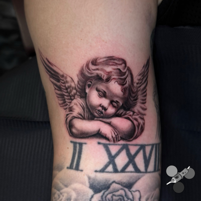 Really fun walk in from Sunday. Came in for flash to fill a gap and came out wit… — tattoo by Luis Belloso, Whittier, California
