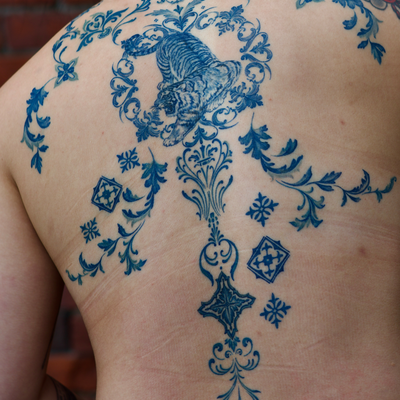 Asian art inspired ornamental back piece — tattoo by Sagdiana  Kashaeva, Boston, Massachusetts