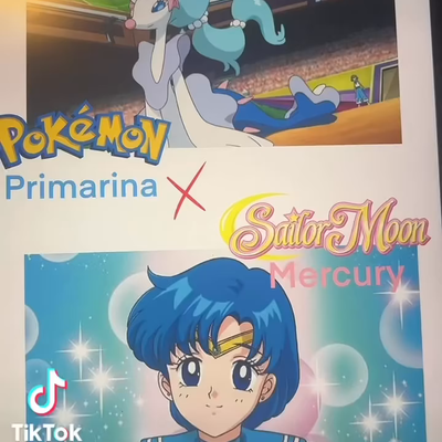 #art #pokemon #primarina #sailormoon #sailormercury — tattoo by Jeremiah Rolon, Gilbertsville, Pennsylvania