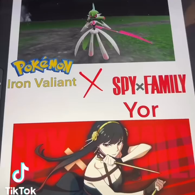 #art #pokemon #spyxfamily #Yor #ironvaliant — tattoo by Jeremiah Rolon, Gilbertsville, Pennsylvania