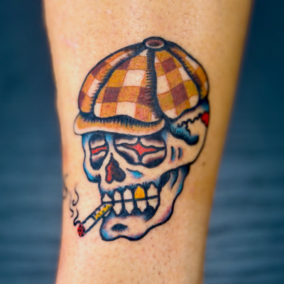 By order of the Peaky fucking Blinders 🚬💀
A little American Traditional take o… — tattoo by Greg Sternin, Gilbert, Arizona