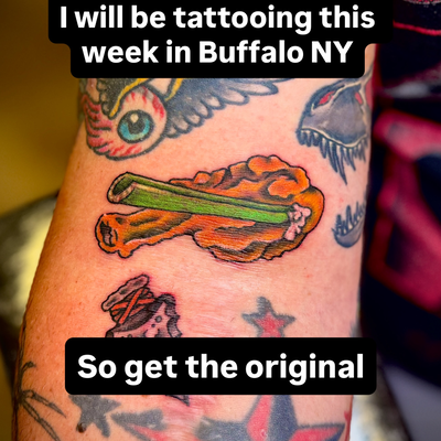 Original or Temu? 👉Swipe to see both.😂

Guest artist this week only: @american… — tattoo by Greg Sternin, Gilbert, Arizona