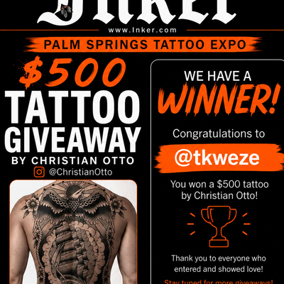 🎉 WE HAVE A WINNER! 🎉

Congratulations to @tkweze for winning our $500 Tattoo … — tattoo by Inker Giveaway