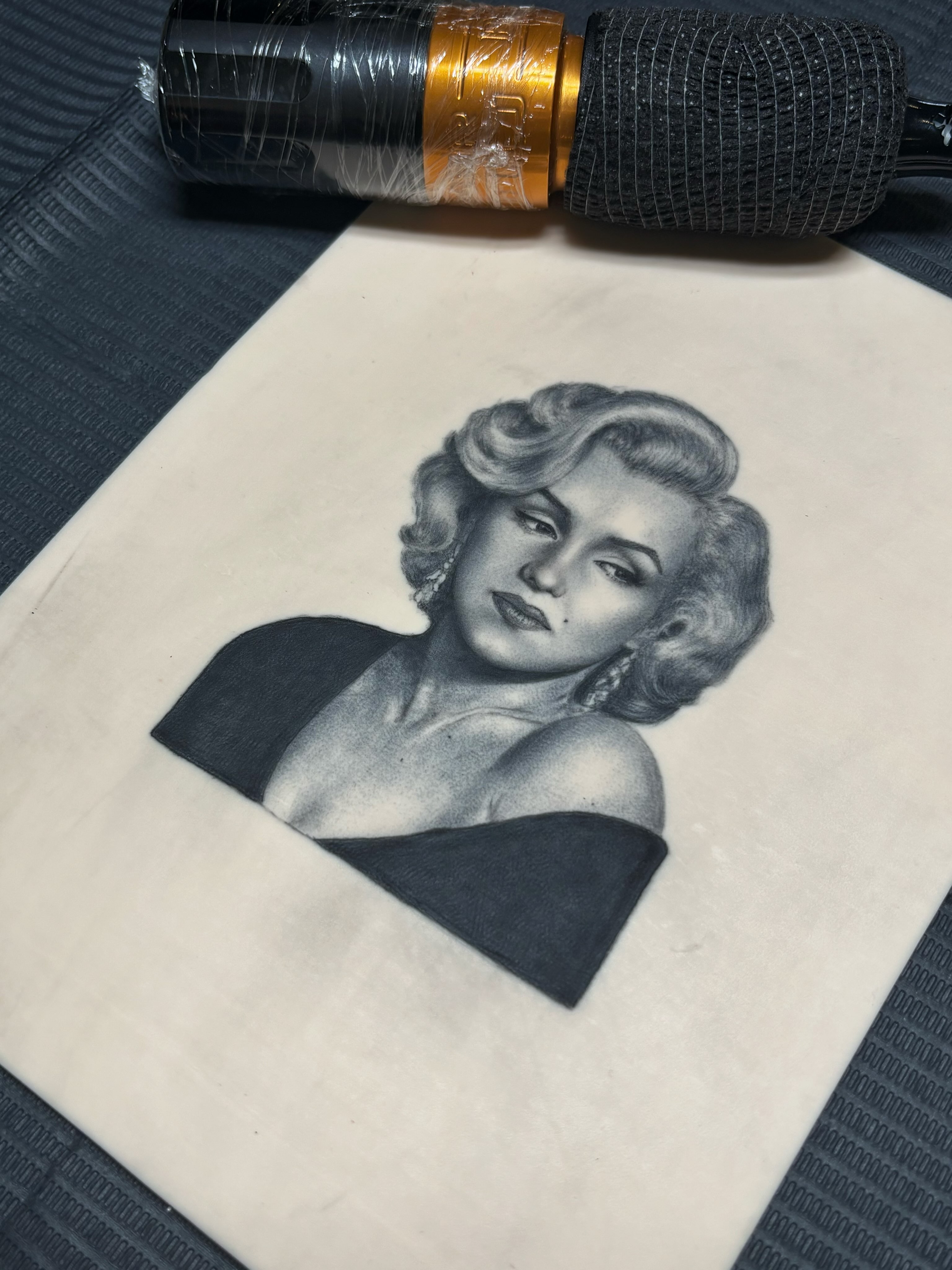 #tattoo #tattooapprentice #realism #realismtattoo #marilynmonroe — tattoo by Vicky Cruz, Los Angeles, California