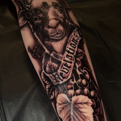 Lamb of God done at the @sandiegotattooartsfestival 2 days on this piece 💯‼️tha… — tattoo by Nicolas Caselin, San Jacinto, California