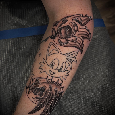BioMech Sonic done🫡💯 thanks @chriszedlav_  for the trust and sick idea🙏💯 ori… — tattoo by Nicolas Caselin, San Jacinto, California
