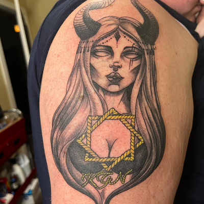 #demonladytattoo — tattoo by Elijah Cameron, Portland, Oregon