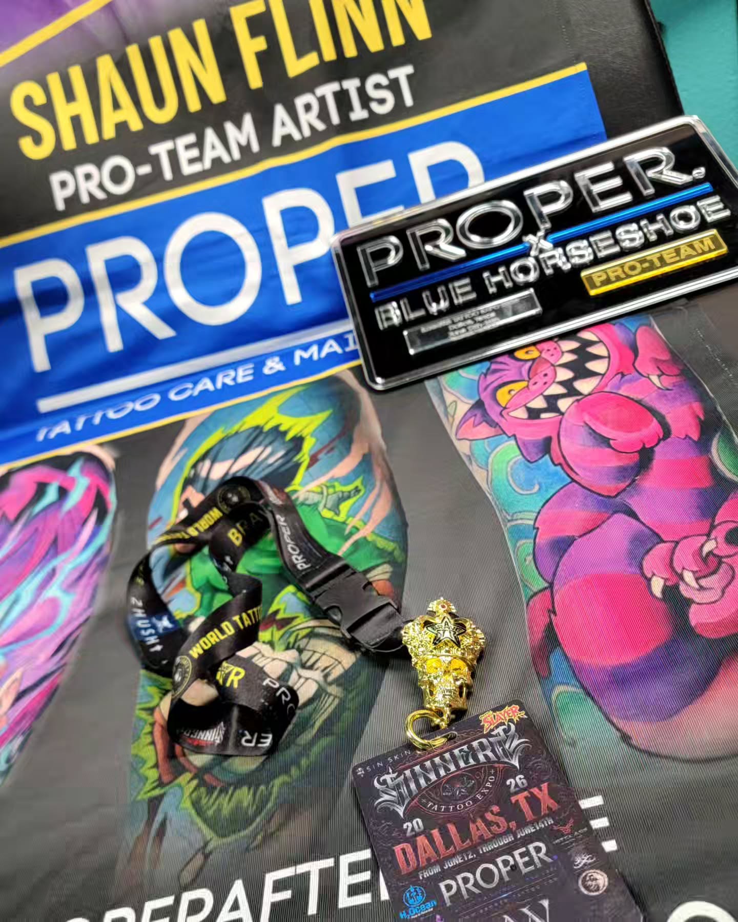 Thank you @properaftercare for inviting me to the @sinnerstattooexpo Had a great… — tattoo by Shaun Flinn, Harker Heights, Texas