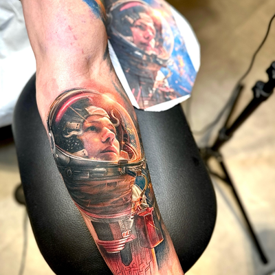 Another section done in amongst a interstellar arm for @nashville_nick_original … — tattoo by Damien Wickham, Las Vegas, Nevada