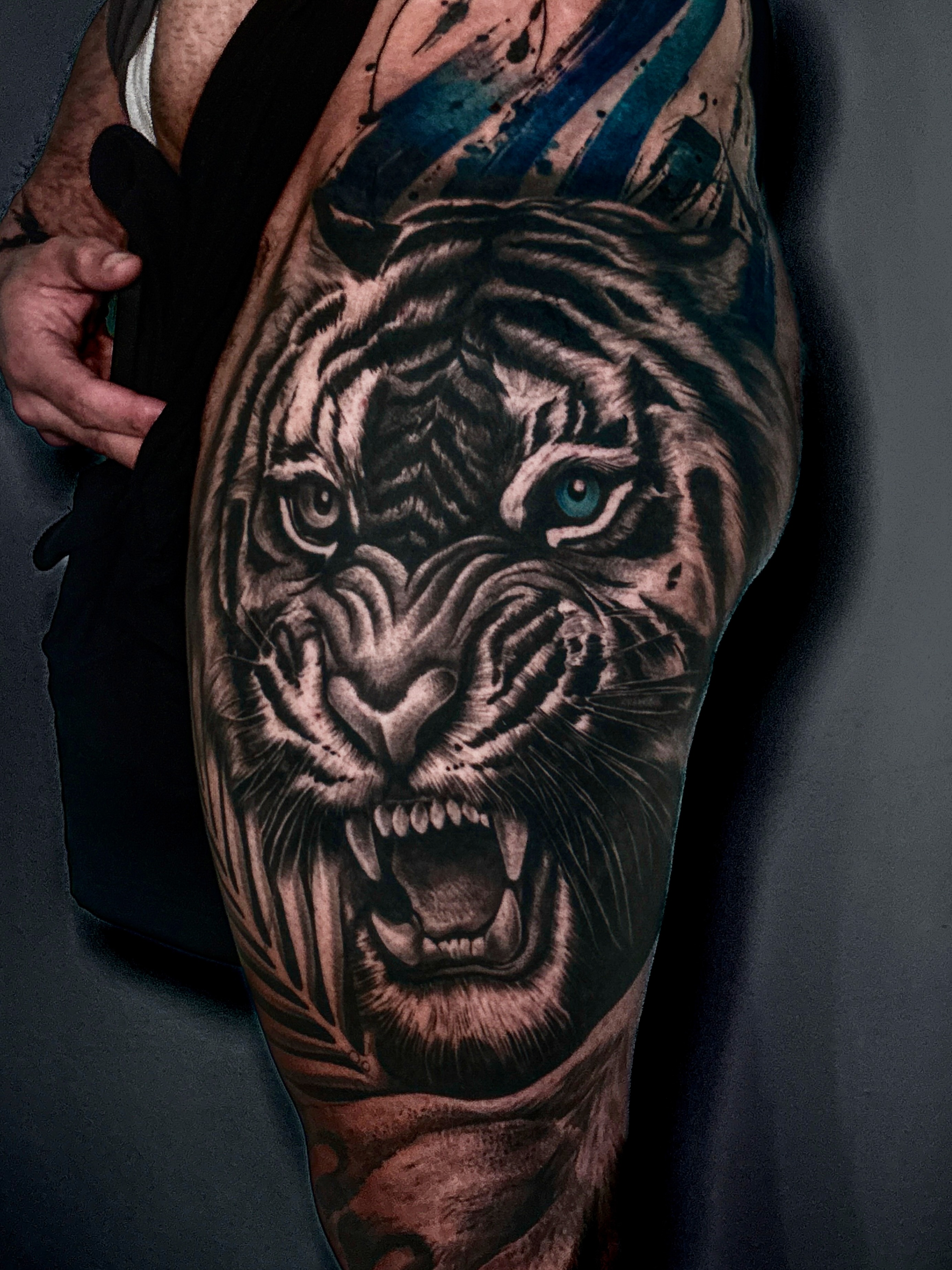 🐯 TIGER TIME — NYC color realism vs black & grey realism. Which one are you pic… — tattoo by Yaribel Garcia, New York, New York