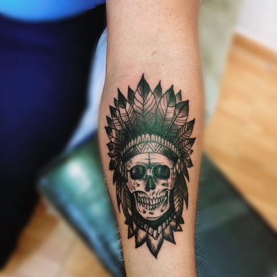 #tattoolife #tattoo #tattooed #dynamicblack #skulltattoo #blackwork #blackworkta… — tattoo by Alberto Mayén, Naucalpan , México 