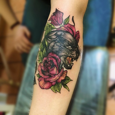 #tattoolife #tattoo #tattooed #dynamicblack #tatuajepantera #pantertattoo #tradi… — tattoo by Alberto Mayén, Naucalpan , México 