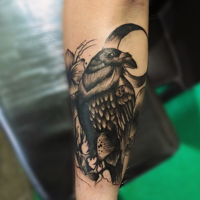 #tattoolife #tattoo #tattooed #blackworktattoo #cuervotattoo #crowtattoo #dynami… — tattoo by Alberto Mayén, Naucalpan , México 