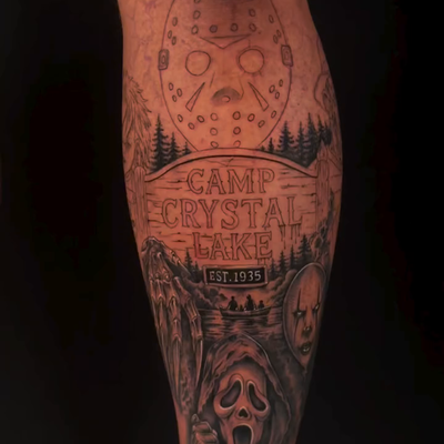 Just stared this cool project 🤟🏼😈🇺🇸🇲🇽 — tattoo by Daniel Ayon, Los Angeles, California