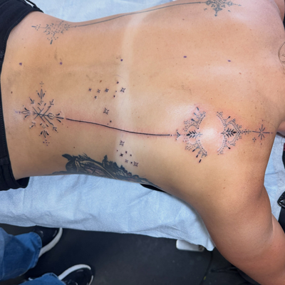 A delicate ornamental spine tattoo designed to move naturally with her back ✨

W… — tattoo by Jessica Hurteau, Newport Beach, California