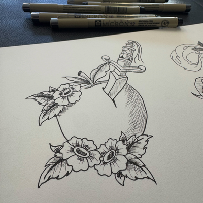 Inktober Day 1: APPLE

Starting the month off with one of the first designs I dr… — tattoo by Jessica Hurteau, Newport Beach, California
