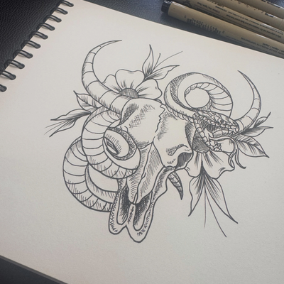 Inktober Day 9: RAM

I knew pretty quickly I didn’t want to just draw a regular … — tattoo by Jessica Hurteau, Newport Beach, California