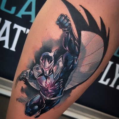 Had a lot of fun doing this Darkhawk for @darkhawk1619 at the @edgeoftexastattoo… — tattoo by Donnie Reynolds, Pueblo, Colorado