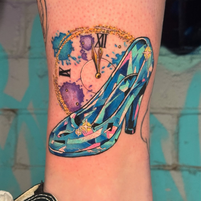 A little bit of Bibbidi Bobbidi Boo ✨💙

This magical tattoo brings together som… — tattoo by Pinkat Tattoo, Scarborough, WA