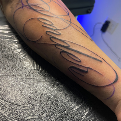 Sonder Lettering Tattoo — tattoo by Alivia Mazile, Laurelton , New York