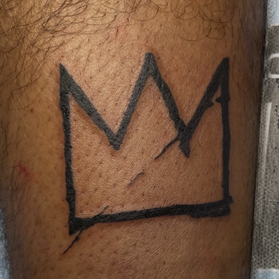 Basquiat Crown Tattoo 👑 — tattoo by Alivia Mazile, Laurelton , New York