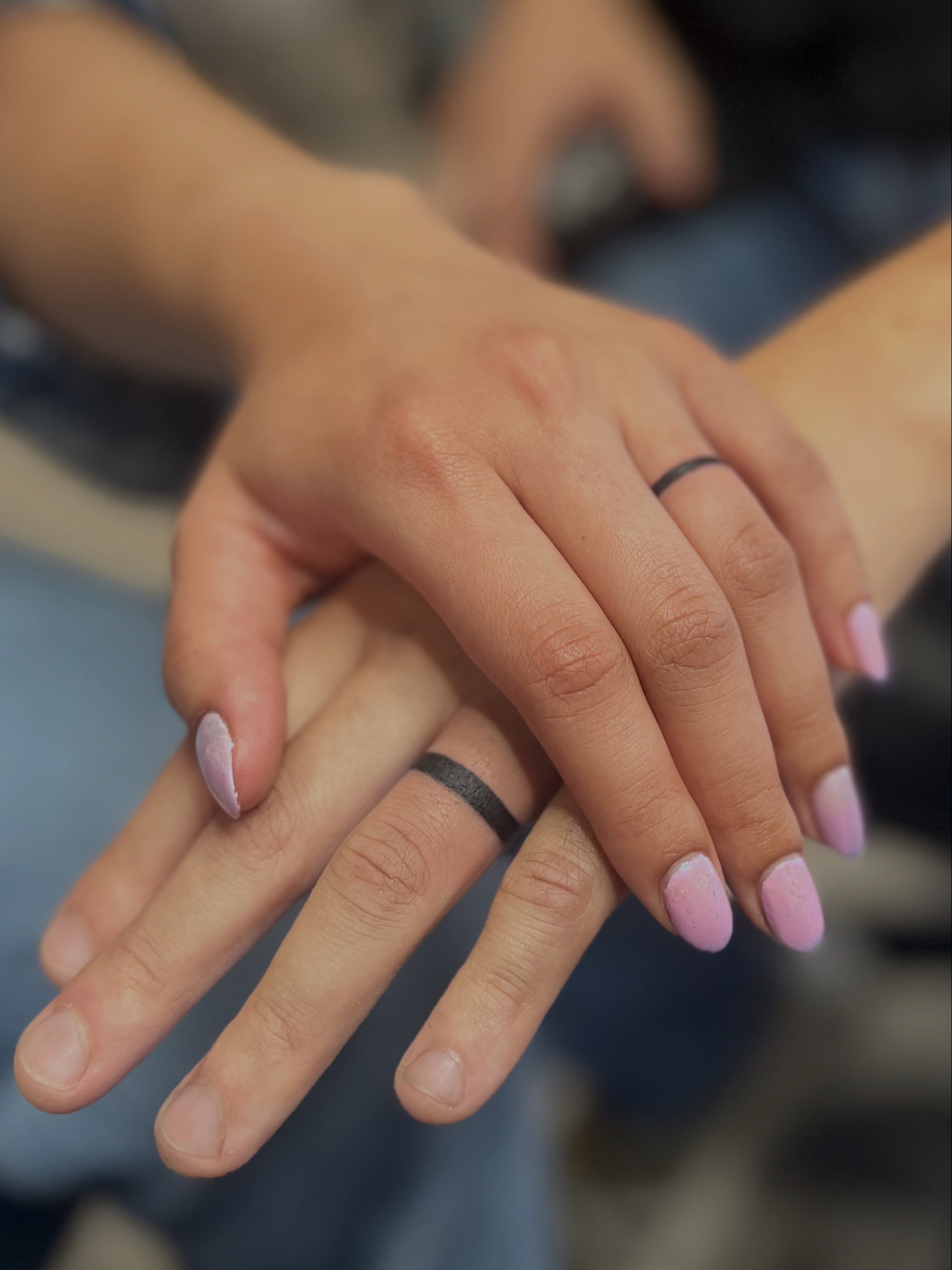 U make a promise. Make it last forever. Thank u guys for sliding thru. Wedding b… — tattoo by Quan G, Union City, California