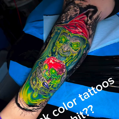 Still think color tattoos don’t hit? 👀🎨

This is the kind of work I love creat… — tattoo by Toaster Blix, Banning, California