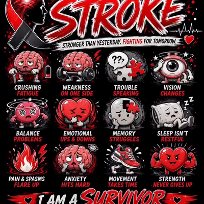 Stroke changed my life, but it didn’t take my purpose. Still fighting. Still gro… — tattoo by Toaster Blix, Banning, California