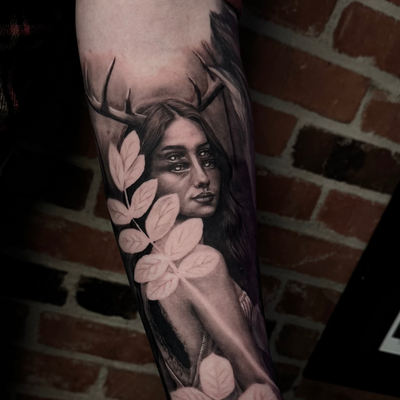 Folklore tattoos are so much fun for me.

Give me the strange creatures, old leg… — tattoo by Kelsea Lake Schack, Denver, Colorado