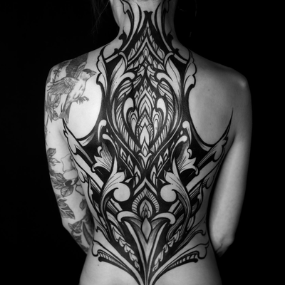 Finished Backpiece on August. Thank you! .
.
.
.
.
#dustinburtart #darkartistssu… — tattoo by Dustin Burt, Seattle, Washington