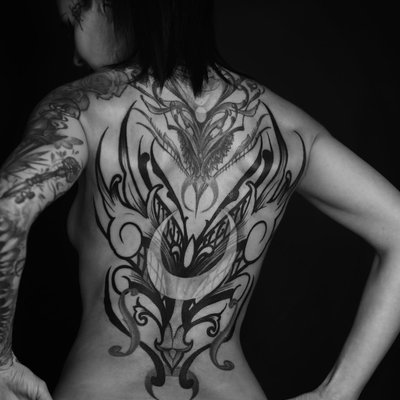 Work in progress on my friend @markedbymorellitattoos — tattoo by Dustin Burt, Seattle, Washington