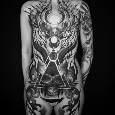 Wrapped up this piece for Cindy! Thanks so much! — tattoo by Dustin Burt, Seattle, Washington