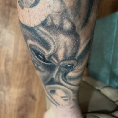 Healed pics of first session of my octopus rework! — tattoo by Oliver Mateljan, Fort Mohave, Arizona