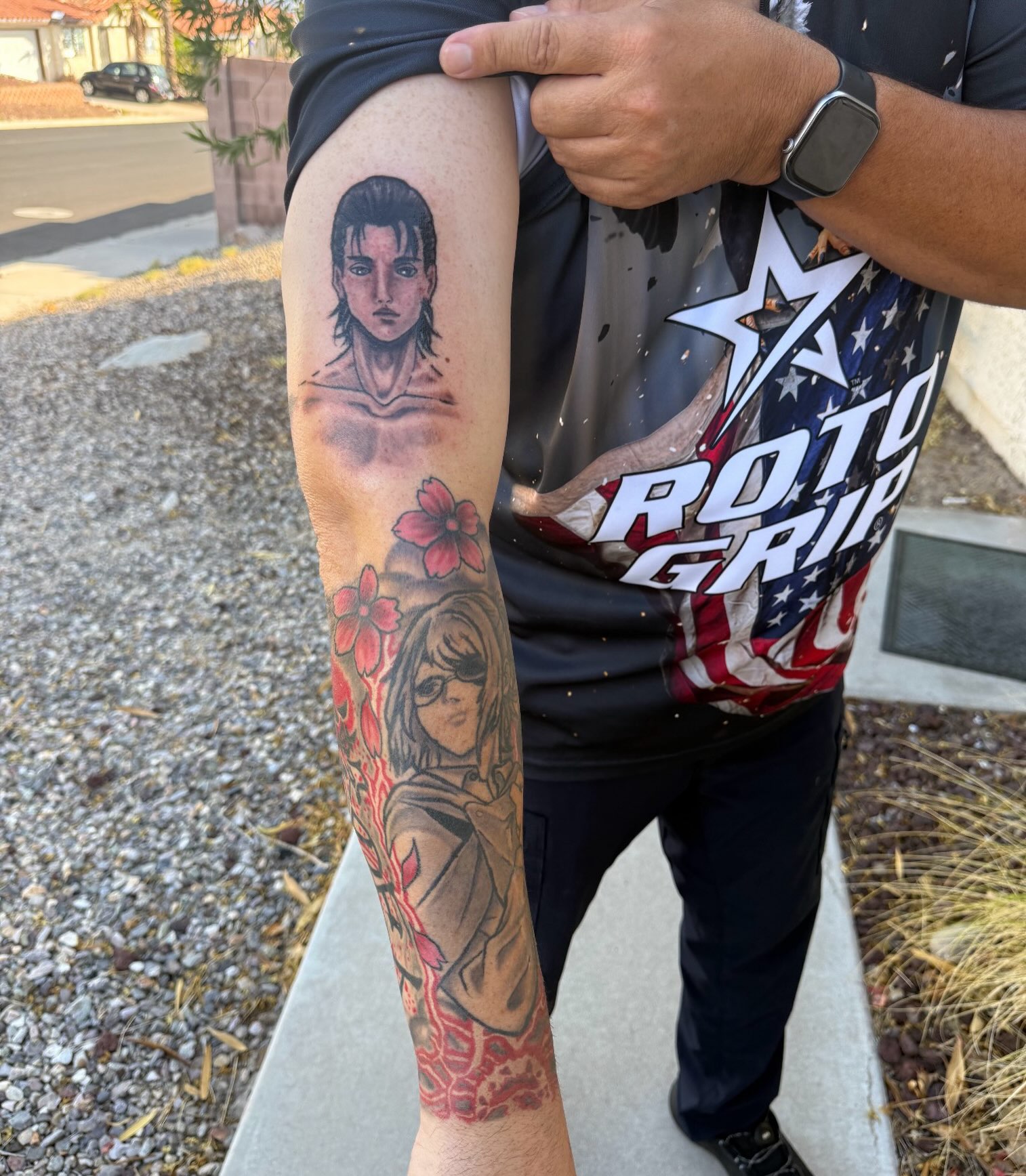 Couple more sessions and I’ll be done with this sleeve. — tattoo by Oliver Mateljan, Fort Mohave, Arizona