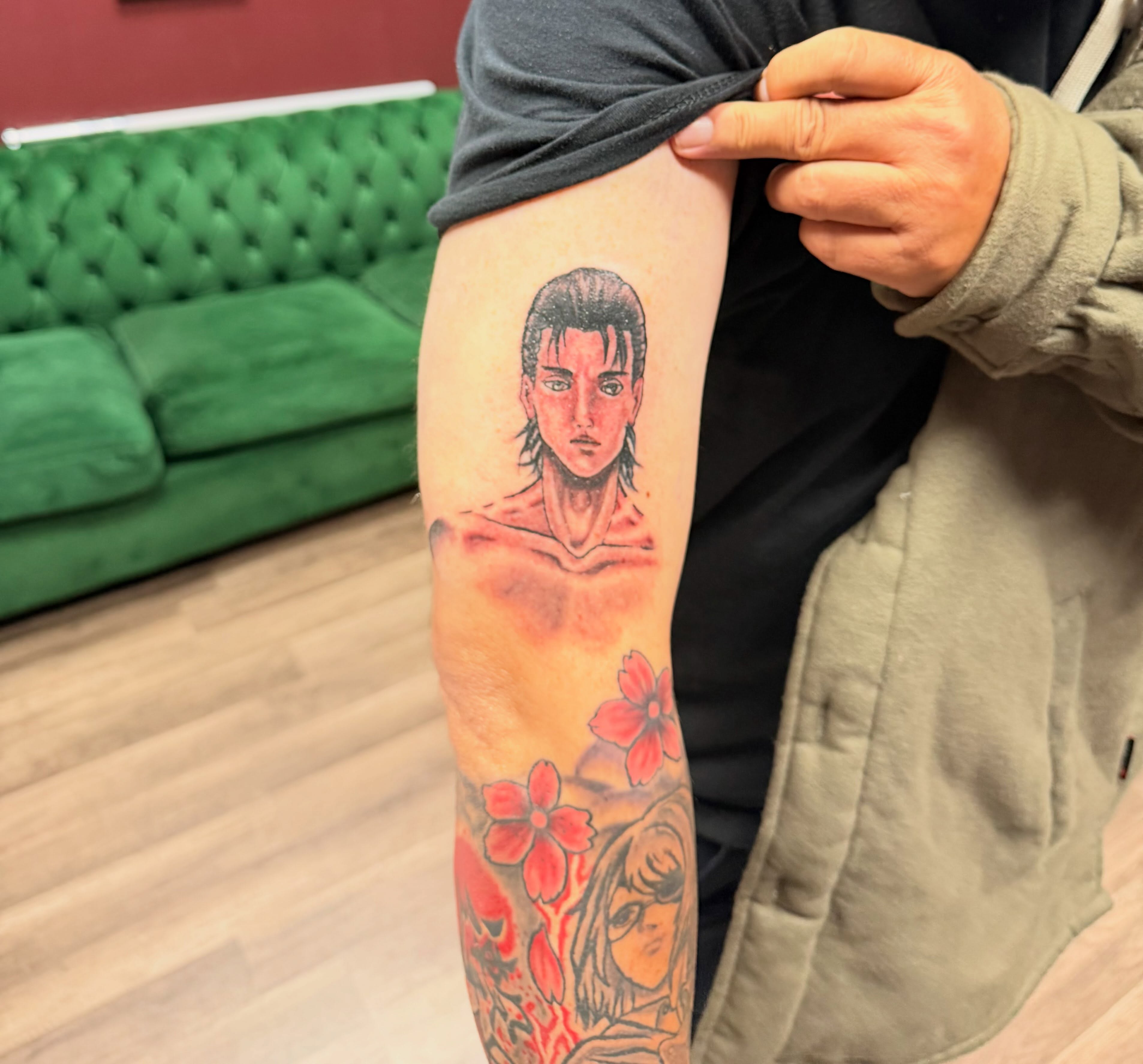 Another session on the Attack on Titans sleeve I’m doing! — tattoo by Oliver Mateljan, Fort Mohave, Arizona