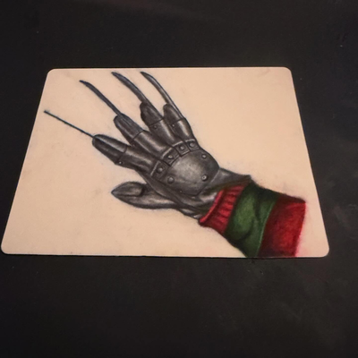 Some practice on Freddy’s glove! — tattoo by Oliver Mateljan, Fort Mohave, Arizona