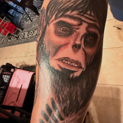Beast Titan just dropped 🐒🔥 

This one from Attack on Titan hits different wit… — tattoo by Oliver Mateljan, Fort Mohave, Arizona