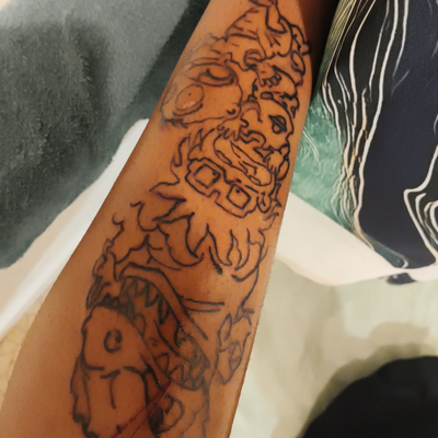 Did on Myself Left 🍗 — tattoo by Justin Woods, Baton Rouge, Louisiana