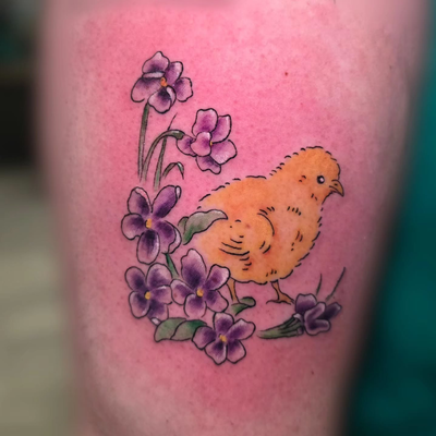 Little chick from my flash 🐥

#flashtattoo #chickentattoo #tattoo — tattoo by Kyle Soden, Honesdale, PA