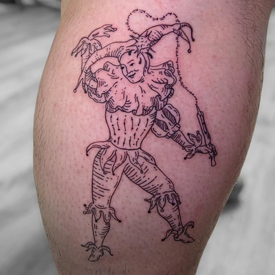 One from my flash! Would love to do some more medieval designs! 

#tattooflash #… — tattoo by Kyle Soden, Honesdale, PA