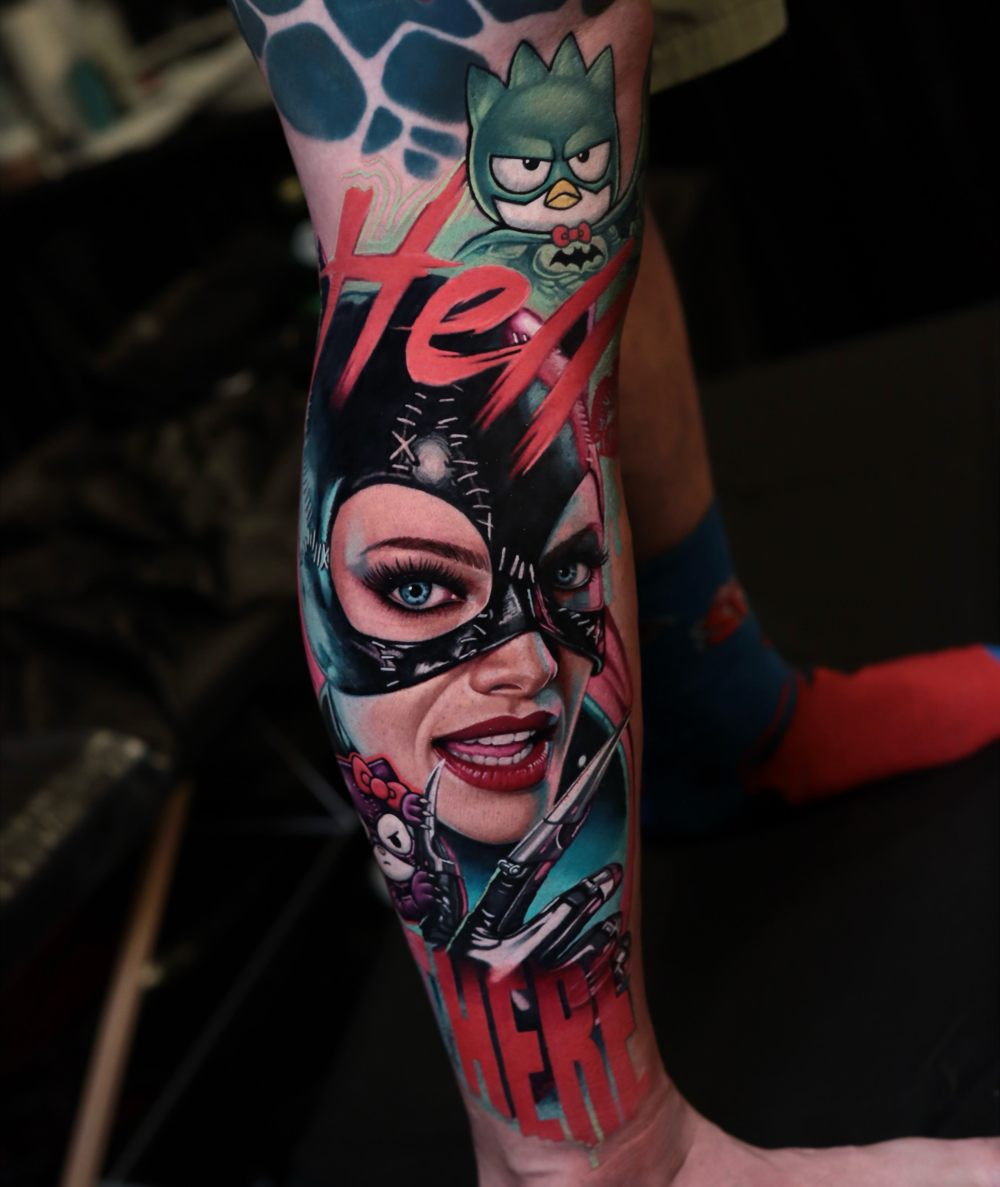HELLo tHERE 🖤
 More pics and close ups from the Catwoman inspired tattoo
🗽Book… — tattoo by Levente Vacsi, New York, New York