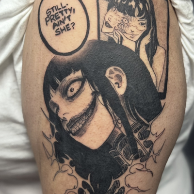 Junji Ito Manga Themed! Love doing projects like these let’s create! 🤟🏽 — tattoo by Christopher Alexis, North Providence, Rhode Island
