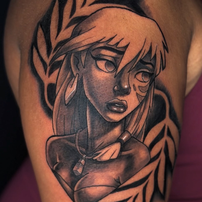 Kida from Atlantis: The Lost Empire 💎 this movie a is classic 😮‍💨 — tattoo by Christopher Alexis, North Providence, Rhode Island