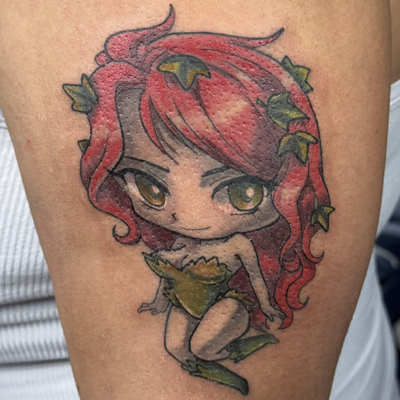 Lil Poison Ivy 🍃 — tattoo by Christopher Alexis, North Providence, Rhode Island