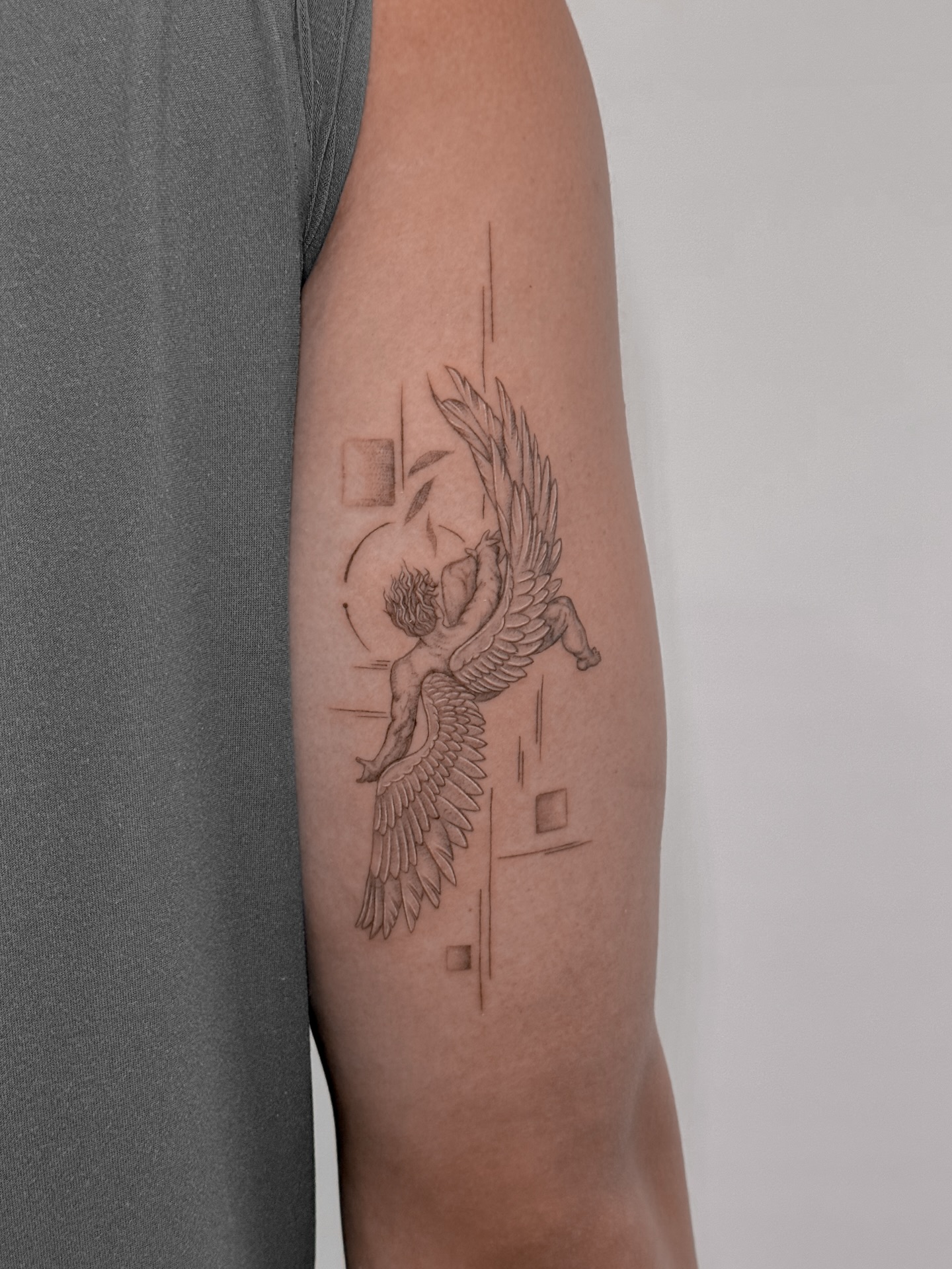 The story of Icarus reminds us:
life is about balance and obedience,
and how dan… — tattoo by Agnė Kastanauskaitė, Los Angeles, California