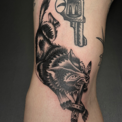 wolf tattoo at branded tattoo co — tattoo by Brett Ferguson, Nashville, Tennessee
