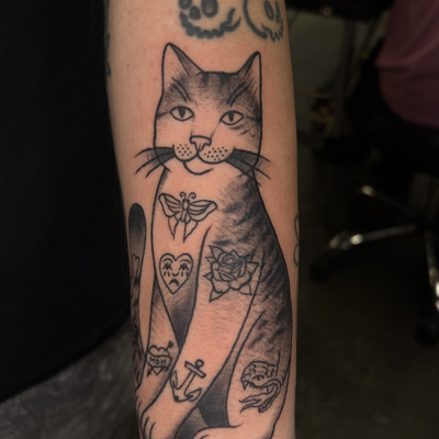 cat tatt at branded tattoo co — tattoo by Brett Ferguson, Nashville, Tennessee
