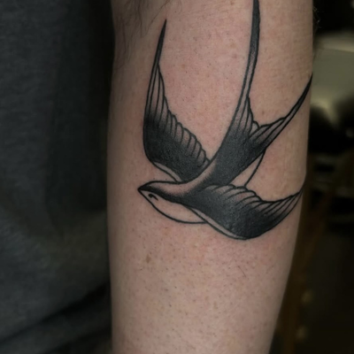 swallow flash tattoo at branded tattoo co — tattoo by Brett Ferguson, Nashville, Tennessee