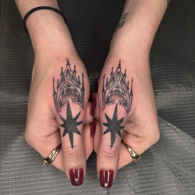 thumb cover up at branded tattoo co — tattoo by Brett Ferguson, Nashville, Tennessee